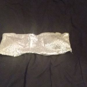 Silver sequin bandeau🤑